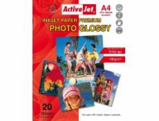 Activejet AP4-180G20 photo paper for ink printers; A4; 20 pcs