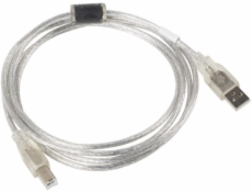 Lanberg CA-USBA-12CC-0018-TR USB cable 1.8 m USB 2.0 USB B Transparent