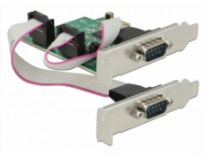 Delock PCI Express Karta > 2 x Sériový RS-232 high speed 921K s volitelným napětím