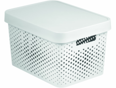Curver Úložný box INFINITY 17l s víkem bílý puntíky