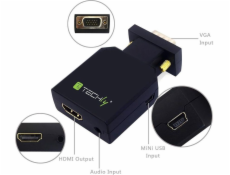  Konwerter adaptér VGA + 3,5 mm audio na HDMI M/F