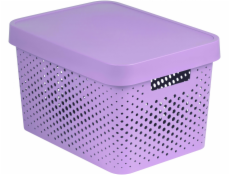 Curver Úložný box INFINITY 17l s víkem růžový puntíky