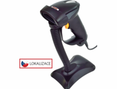 Virtuos CCD čtečka HT-310A s dlouhým dosahem, USB (klávesnice/RS232),stojánek , černá