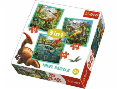 Trefl Puzzle 3v1 - Úžasný svet dinosaurov (GXP-645298)