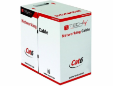 Techly Inštalačný kábel krútený pár, UTP, Cat6, splietaný, CCA, 305m, šedý (022571)