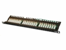 19 /0,5U Patch panel XtendLan 24port, UTP, Cat6, krone, černý