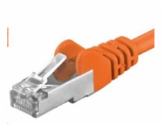 PREMIUMCORD Patch kabel CAT6a S-FTP, RJ45-RJ45, AWG 26/7 1m oranžová