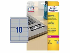 Avery L6012-20 self-adhesive label Rounded rectangle Permanent Silver 200 pc(s)