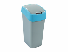 Curver odpadkový koš, FLIP BIN, stříbrný/modrý, 45l