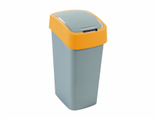 Curver odpadkový koš, FLIP BIN, stříbrný/žlutý, 45l