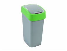 Curver odpadkový koš, FLIP BIN, stříbrný/zelený, 45l