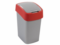 Curver odpadkový koš, FLIP BIN, stříbrný/červený, 25l