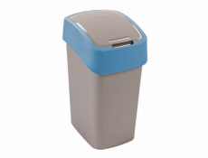 Curver odpadkový koš, FLIP BIN, stříbrný/modrý, 9l