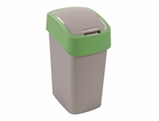 Curver odpadkový koš, FLIP BIN, stříbrný/zelený, 9l