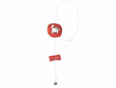 Karlie Hračka pro kočky - Simon´s Cat červený oválný polštářek na provázku Kráva 6x6x2cm