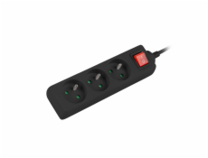 Lanberg PS1 prodlužovací 3 zásuvky 1.5m vypínač černá