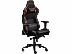 CANYON herní křeslo Corax, PU kůže, kovový rám, 90-165 °, 4D opěrka, Tilt Lock, plynový zdvih třídy 4, černo-oranžová