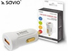 Quick Charge 3.0 Savio SA-05/W 3A autonabíjačka, 1xUSB