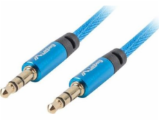 Lanberg Jack 3,5mm - Jack 3,5mm 1m kábel modrý (CA-MJMJ-10CU-0010-BL)