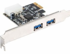 Karta PCI Express - USB 3.1 GEN1 2-Port + Śledź Low Profile 