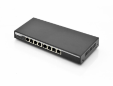 Digitus Gigabit Desktop PoE af/at 8-Port Switch 10/100/1000Mbps, 135W PoE Power Budget, metall housing