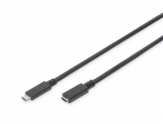 Digitus Prodlužovací kabel USB typu C, typ C samec/ samice , 0,7 m, Gen2, 5A, 10 GB, verze 3.1, CE, bl