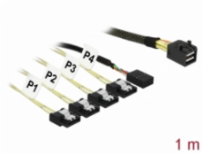 Adapterkabel Mini SAS HD SFF-8643 > 4x SATA 7Pin