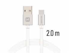 Swissten Kabel Textile Usb-C 2,0 M Silv