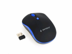 Myš GEMBIRD MUSW-4B-03-B, černo-modrá, bezdrátová, USB nano receiver