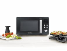 Mikrovlnná trouba Severin, MW 7752, gril, 10 úrovní výkonu, 8 programů, časovač, hodiny, dětská pojistka, 25 l