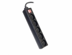 Kabel PremiumCord prodlužovací přívod 230V 3m 5 zásuvek + vypínač, černý