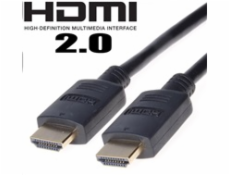 Kabel HDMI 2.0 High Speed + Ethernet, zlacené konektory, 1m