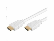 PremiumCord HDMI High Speed + Ethernet kabel,bílý, zlacené konektory, 2m