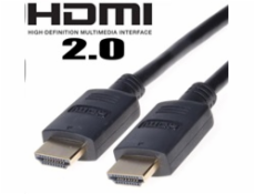 Kabel HDMI 2.0 High Speed + Ethernet, zlacené konektory, 5m