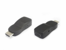 Převodník HDMI na VGA miniaturní provedení se zvukem a napájecím konektorem černý