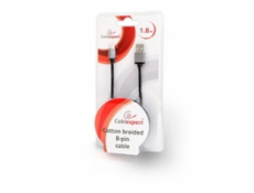 GEMBIRD Kabel CABLEXPERT USB 2.0 Lightning (IP5 a vyšší) nabíjecí a synchronizační kabel, opletený, 1,8m, černý, blister