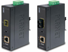 Planet IGTP-805AT Priemyselný konvertor 1x1Gb RJ45 / 1xSFP, PoE 802.3at, -40 až 75st, IP30, EFT + ESD, 12-48VDC, fanless