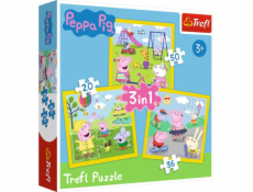 Trefl Puzzle 3v1 Peppa Pig - Peppa & Happy Day
