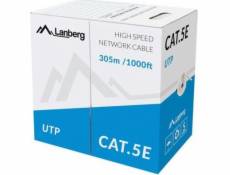 Inštalácia Lanberg UTP, kat.5e, CU drôt, 305m, sivý (LCU5-11CU-0305-S)