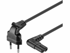 PREMIUMCORD Kabel síťový 230V k magnetofonu se zahnutými konektory 3m