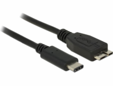 Delock Čierny SuperSpeed kábel USB 10 Gbps (USB 3.1, Gen 2) USB Type-C™ samec > USB type Micro-B samec 1 m