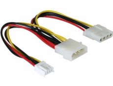 Delock Y-kábel napájací Molex 4pin samec > Molex 4pin samica + 3,5 FDD