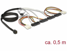 ARECA int. miniSAS HD SFF-8643 až 4x SAS SFF-8482, 0,5m