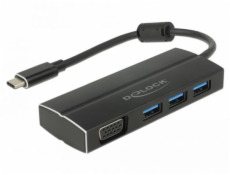Adapter USB C 3.1 > 3x USB 3.0 A Hub + VGA
