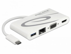 Dockingstation USB C 3.1 > HDMI 4K + VGA + LAN + USB, Adapter