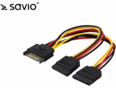 Elmak SATA 15-pin - SATA 15-pin x2, 0,18 m, viacfarebný (SAVIO AK-17)