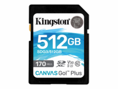 KINGSTON 512GB SDXC Canvas Go! Plus 170R/90W CL10 U3 V30