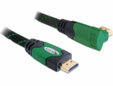 DeLOCK 82951 Kabel High Speed HDMI mit Ethernet gewinkelt 4K HDMI Stecker auf HDMI Stecker 90° gewinkelt 1m černá/grün