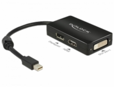 DeLOCK 62623 Adapter miniDisplayPort auf HDMI / DVI / DP miniDP Stecker auf HDMI / DVI-D 24+1 / DP Buchse černá