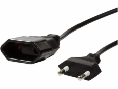 LogiLink Netzkabel Euro CEE 7/16 Stecker zu Dose, 1m Schwarz - CP122